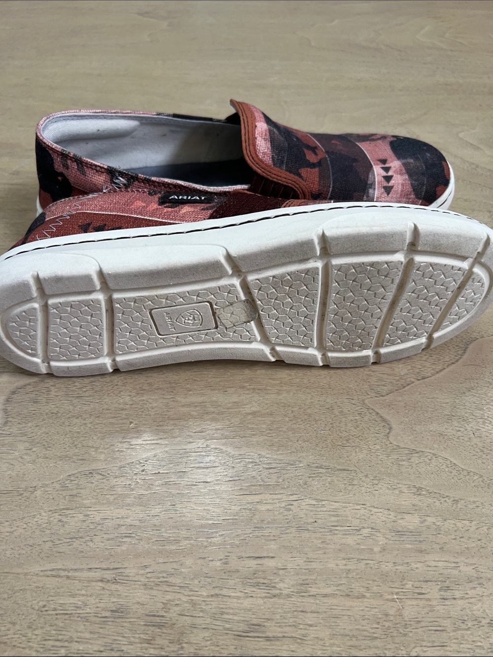 Ariat Rust and Black Buffalo Print Slip-On Moccasins - Picture 7 of 8